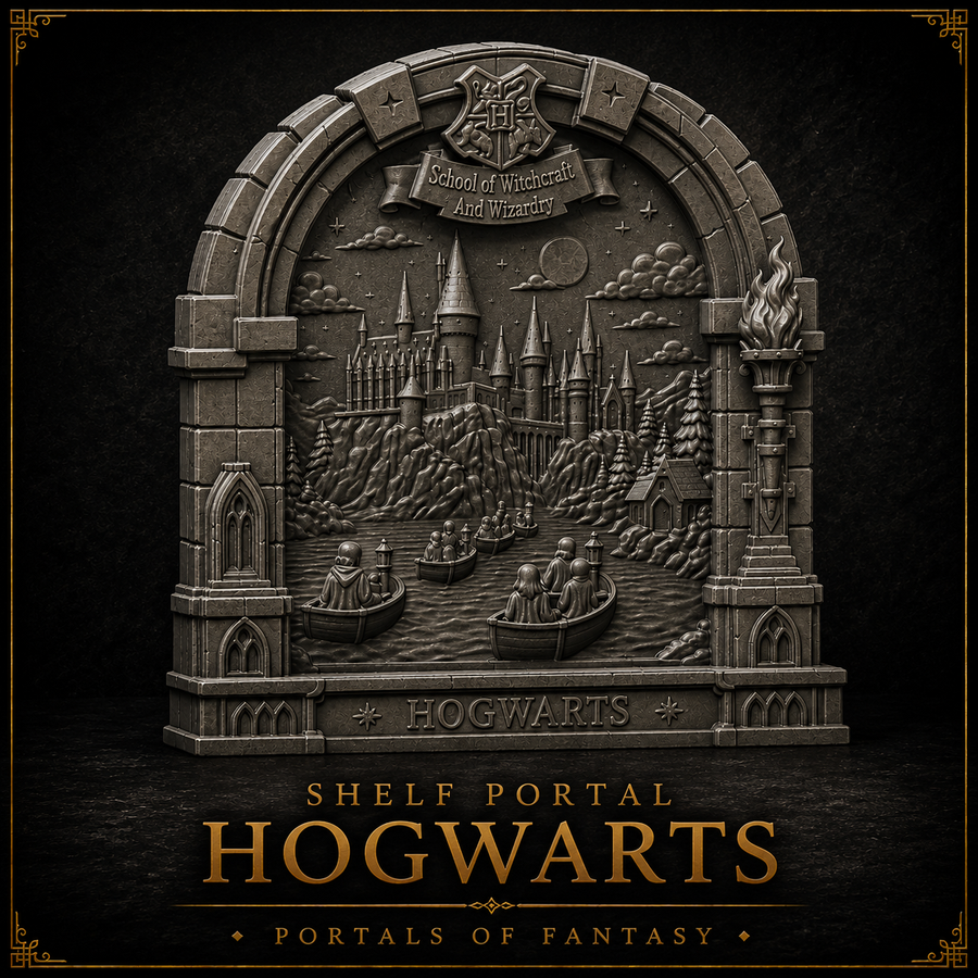 School of Witchcraft & Wizardry Shelf Portal – Fantasy Magic School Display