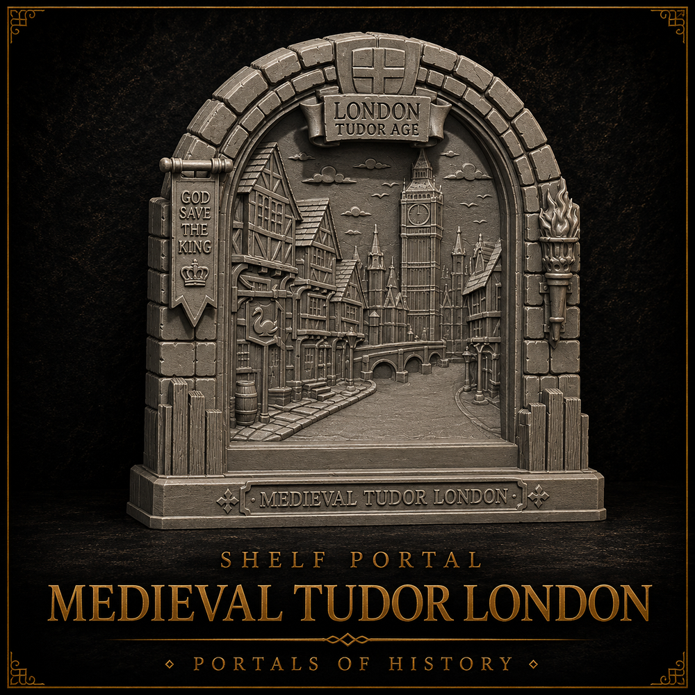 Tudor London Shelf Portal – Historical Medieval London Shelf Display