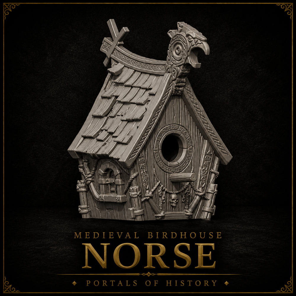 Viking Norse Birdhouse – Medieval Longhouse Outdoor Bird Box