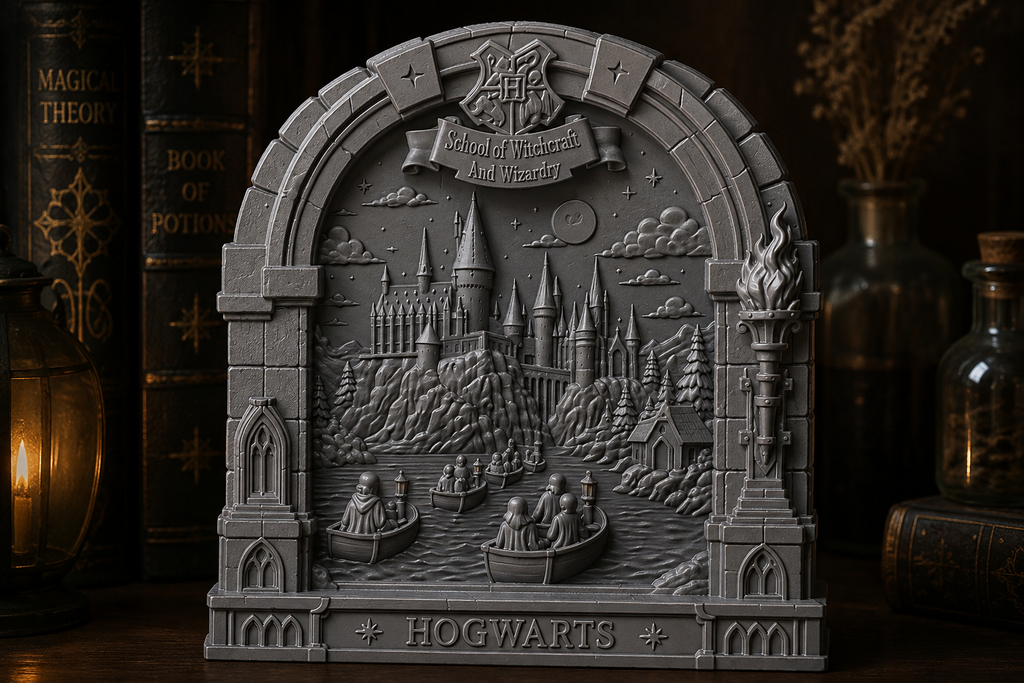 School of Witchcraft & Wizardry Shelf Portal – Fantasy Magic School Display