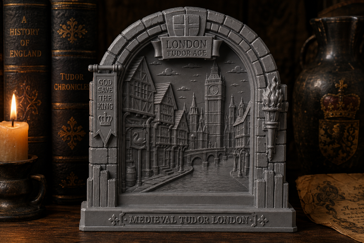 Tudor London Shelf Portal – Historical Medieval London Shelf Display