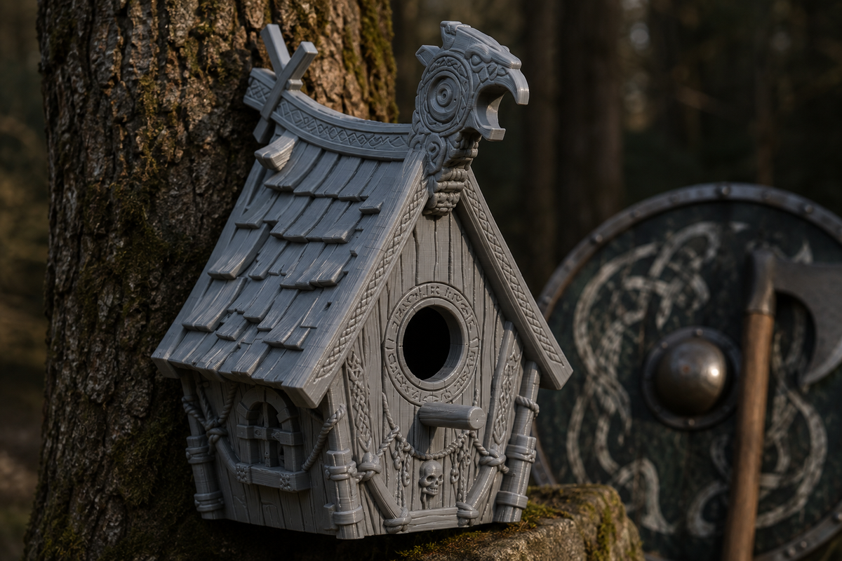 Viking Norse Birdhouse – Medieval Longhouse Outdoor Bird Box