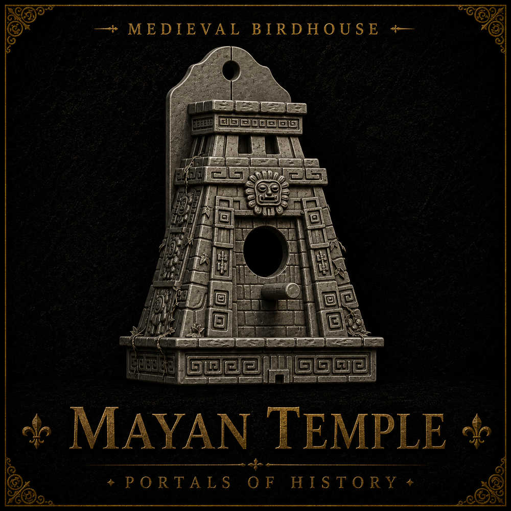 Mayan Temple Birdhouse – Ancient Mesoamerican Outdoor Bird Box
