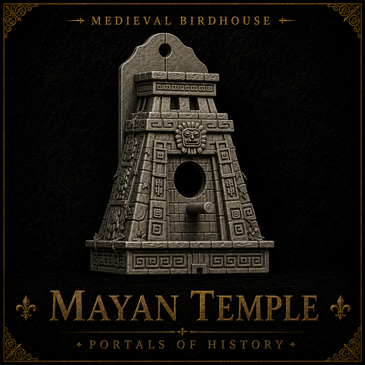 Mayan Temple Birdhouse – Ancient Mesoamerican Outdoor Bird Box