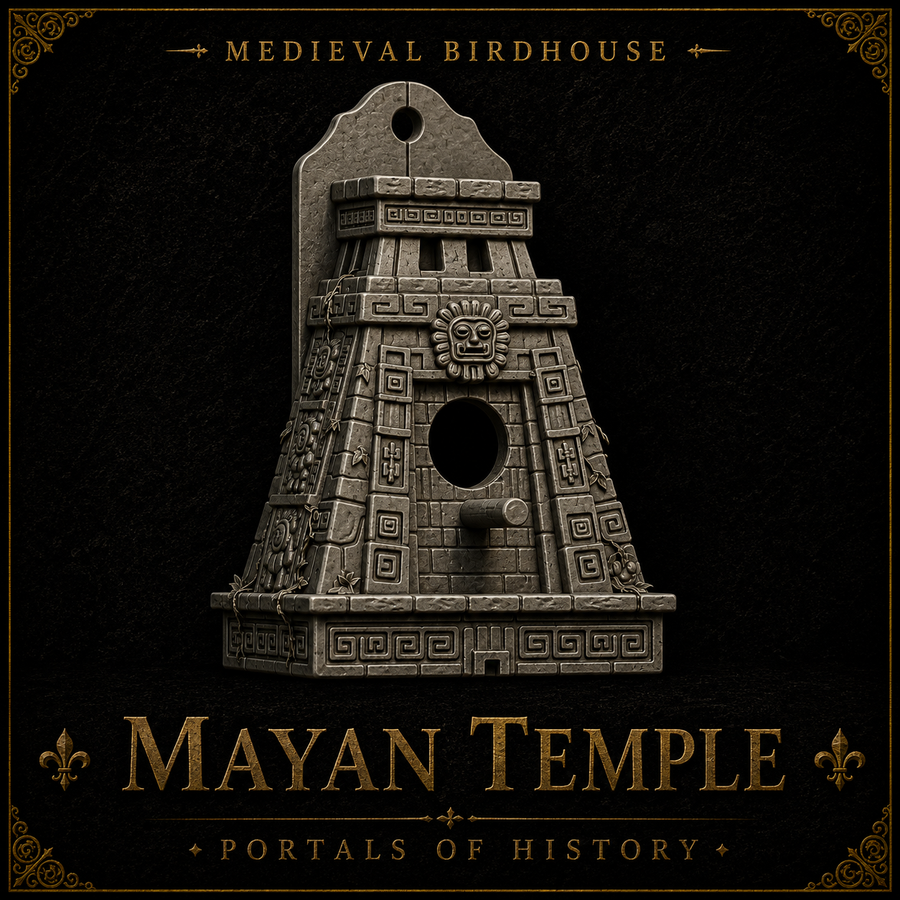 Mayan Temple Birdhouse – Ancient Mesoamerican Outdoor Bird Box