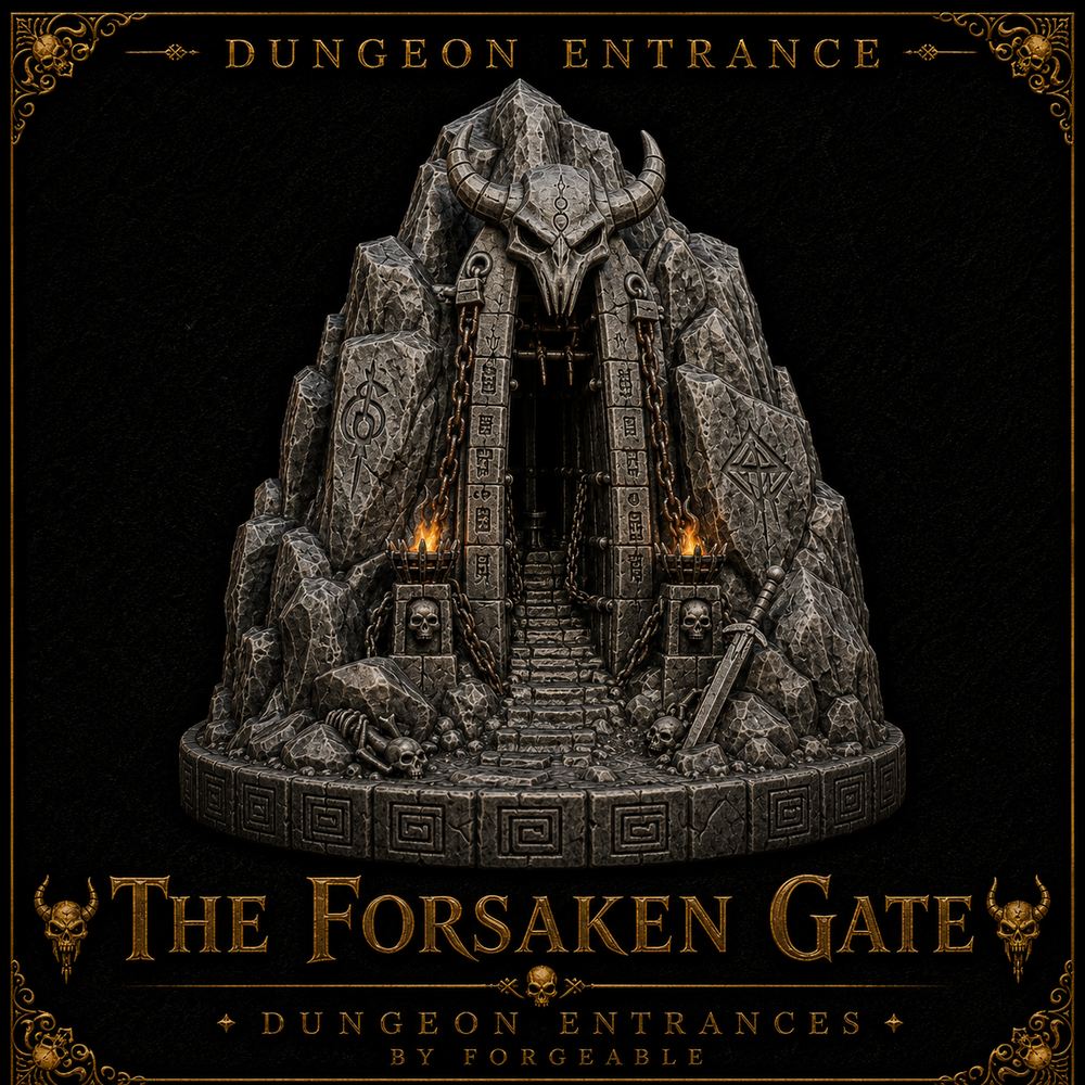 The Forsaken Gate – Demonic Mountain Dungeon Entrance & Tabletop Terrain