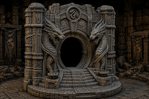 Embergate of the Dragon Realm – Ancient Dragon Portal Dungeon Entrance & Tabletop Terrain