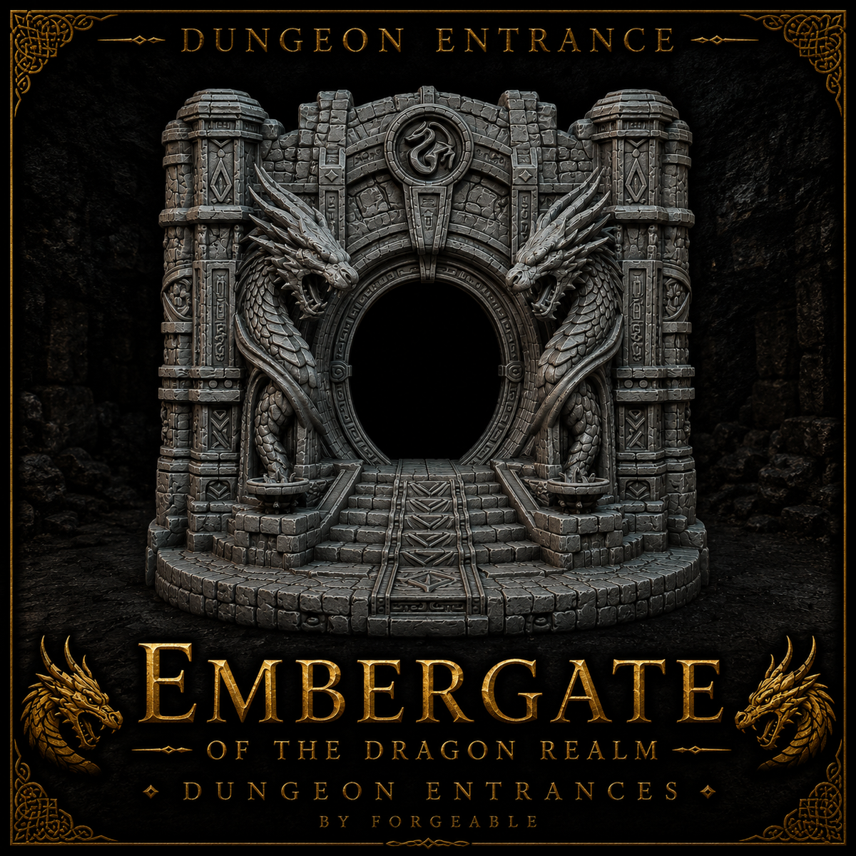 Embergate of the Dragon Realm – Ancient Dragon Portal Dungeon Entrance & Tabletop Terrain