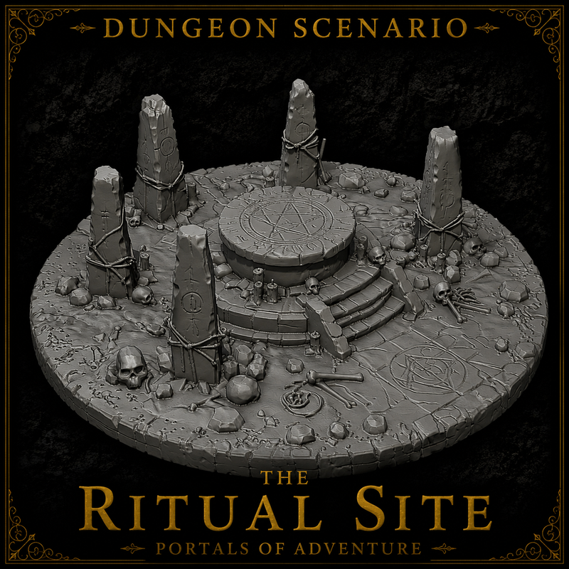 Ritual Site – Dark Sacrificial Altar Dungeon Scenario | 32mm Tabletop Terrain
