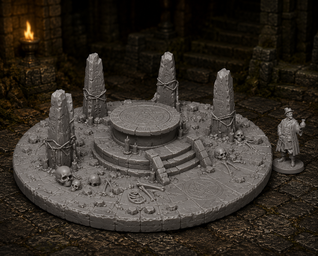 Ritual Site – Dark Sacrificial Altar Dungeon Scenario | 32mm Tabletop Terrain