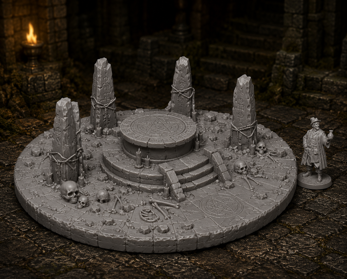 Ritual Site – Dark Sacrificial Altar Dungeon Scenario | 32mm Tabletop Terrain