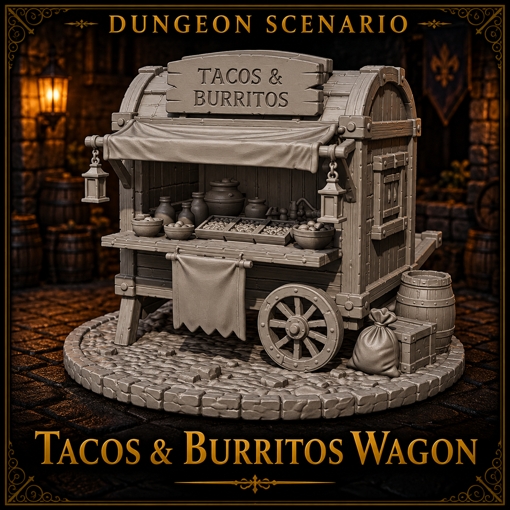 Tacos & Burritos Wagon – Fantasy Street Food Merchant Encounter | Dungeons & Dragons Scenario