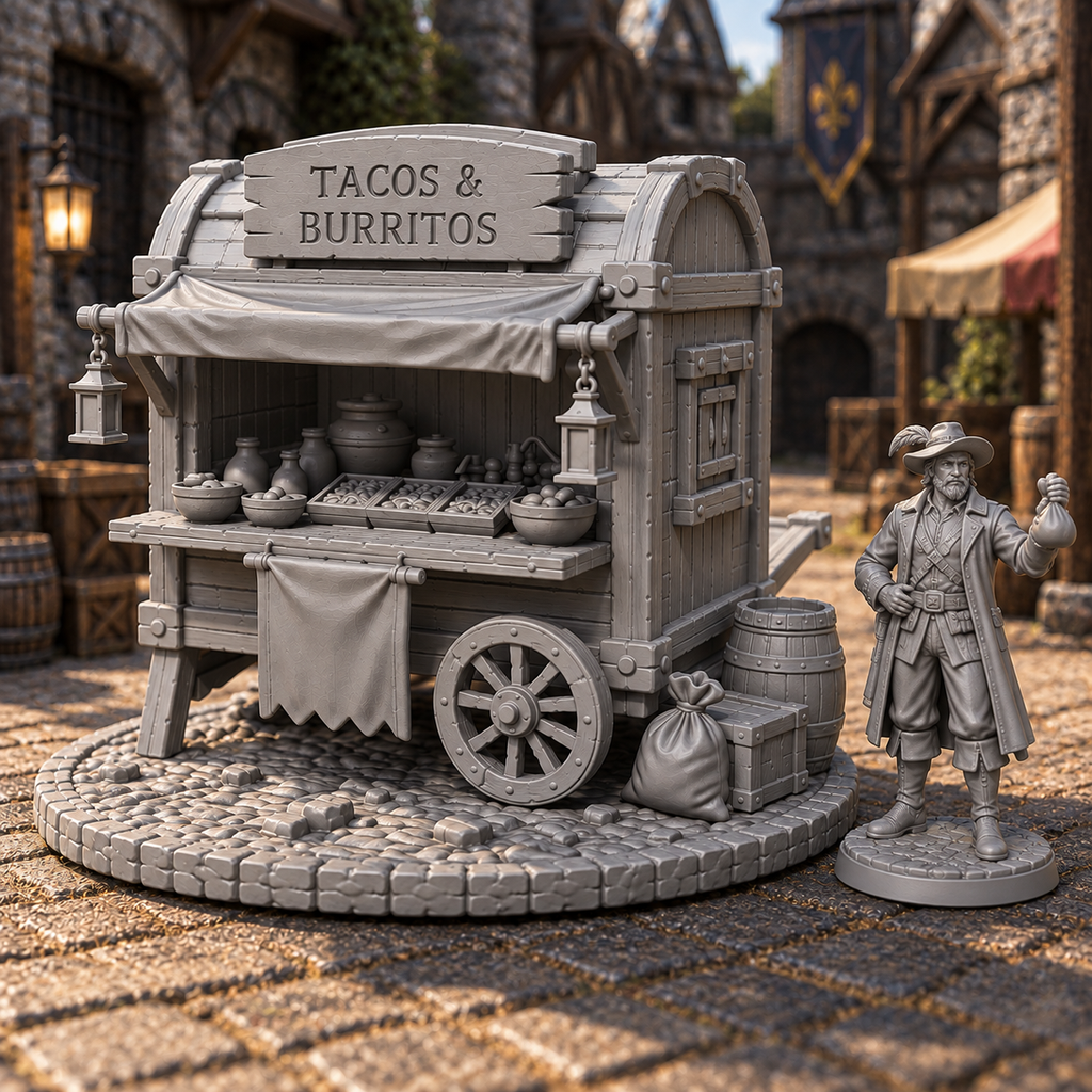 Tacos & Burritos Wagon – Fantasy Street Food Merchant Encounter | Dungeons & Dragons Scenario