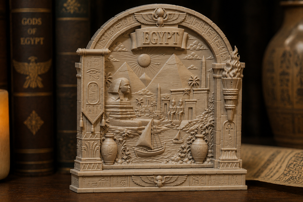 Ancient Egypt Shelf Portal – Pyramids & Nile Historical Shelf Display