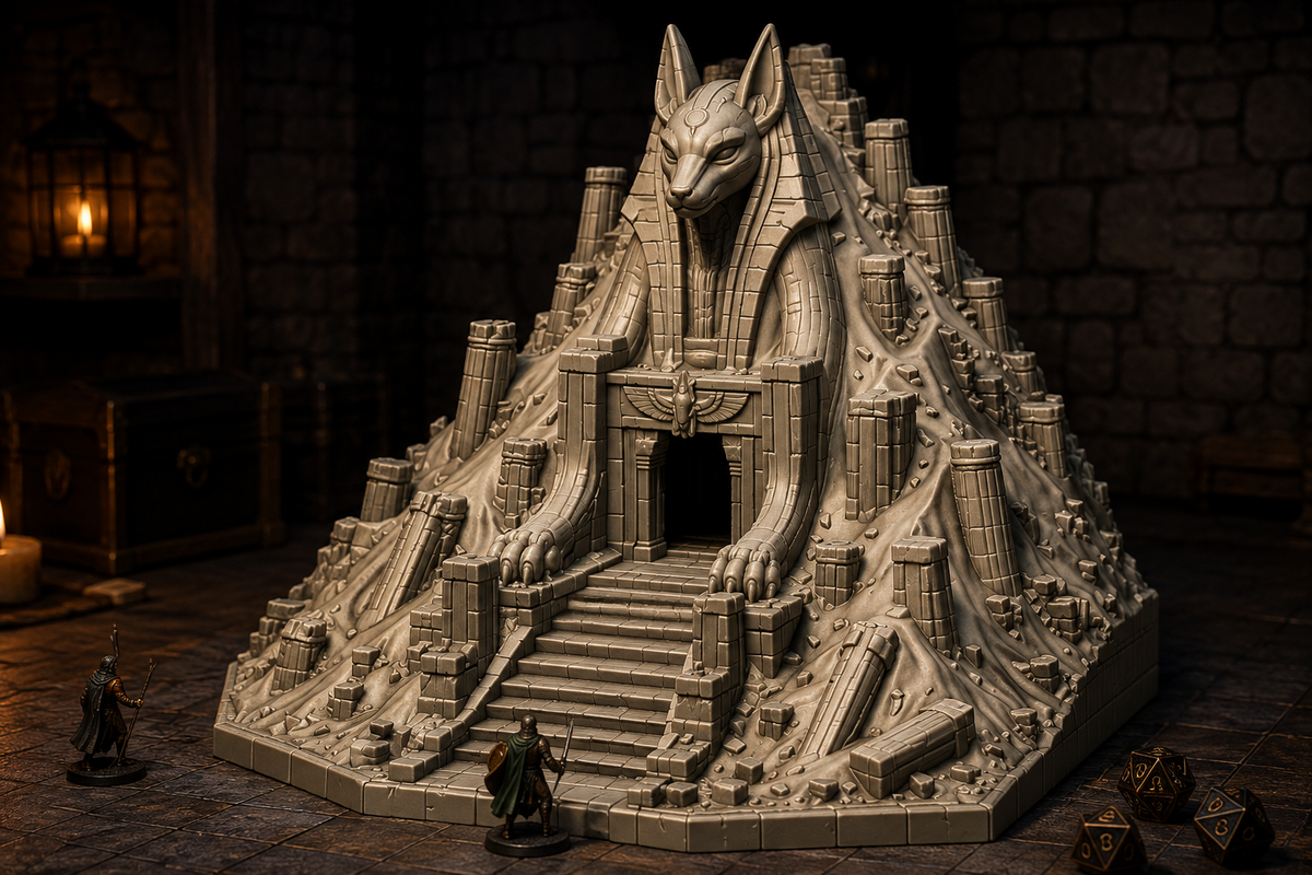 Anubis Mountain Temple – Egyptian Fantasy Dungeon Entrance & Tabletop Terrain