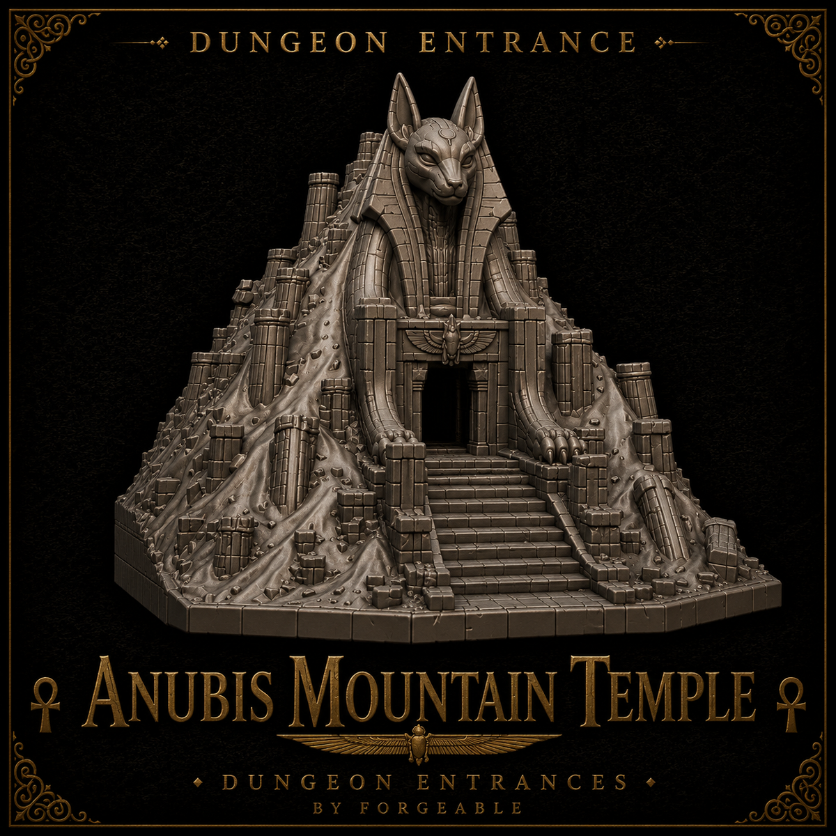 Anubis Mountain Temple – Egyptian Fantasy Dungeon Entrance & Tabletop Terrain