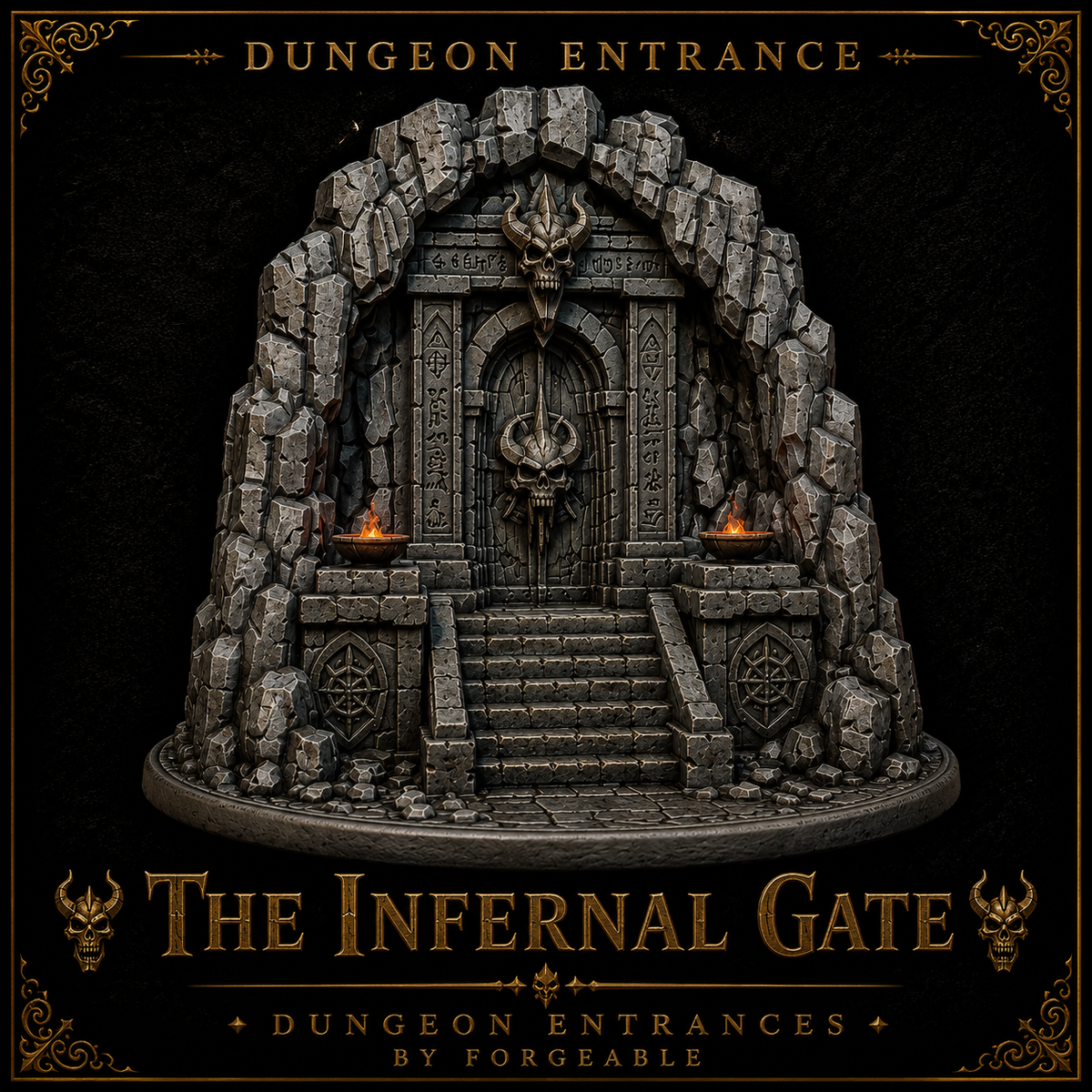 The Infernal Gate – Demonic Mountain Dungeon Entrance & Tabletop Terrain