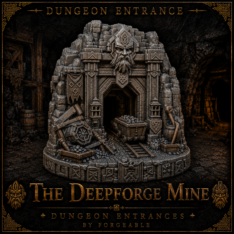 The Deepforge Mine – Dwarven Mountain Dungeon Entrance & Tabletop Terrain