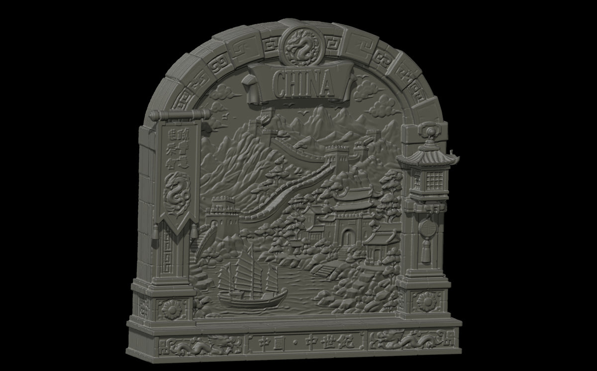 Ancient China Shelf Portal – Great Wall Historical Shelf Display