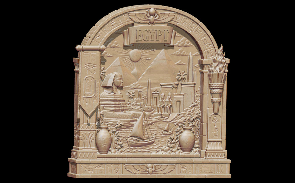 Ancient Egypt Shelf Portal – Pyramids & Nile Historical Shelf Display