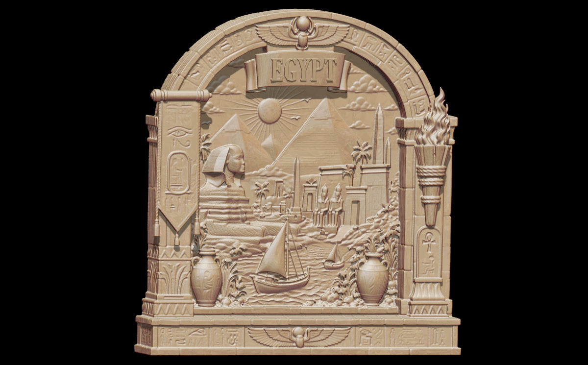 Ancient Egypt Shelf Portal – Pyramids & Nile Historical Shelf Display