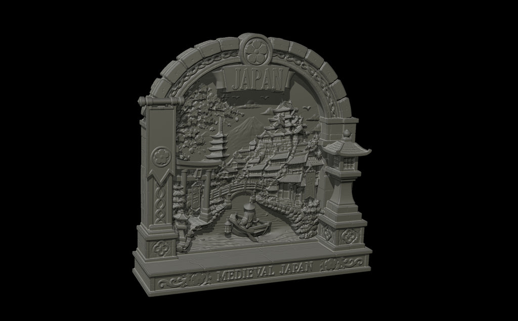 Medieval Japan Shelf Portal – Historical Japanese Castle Shelf Display