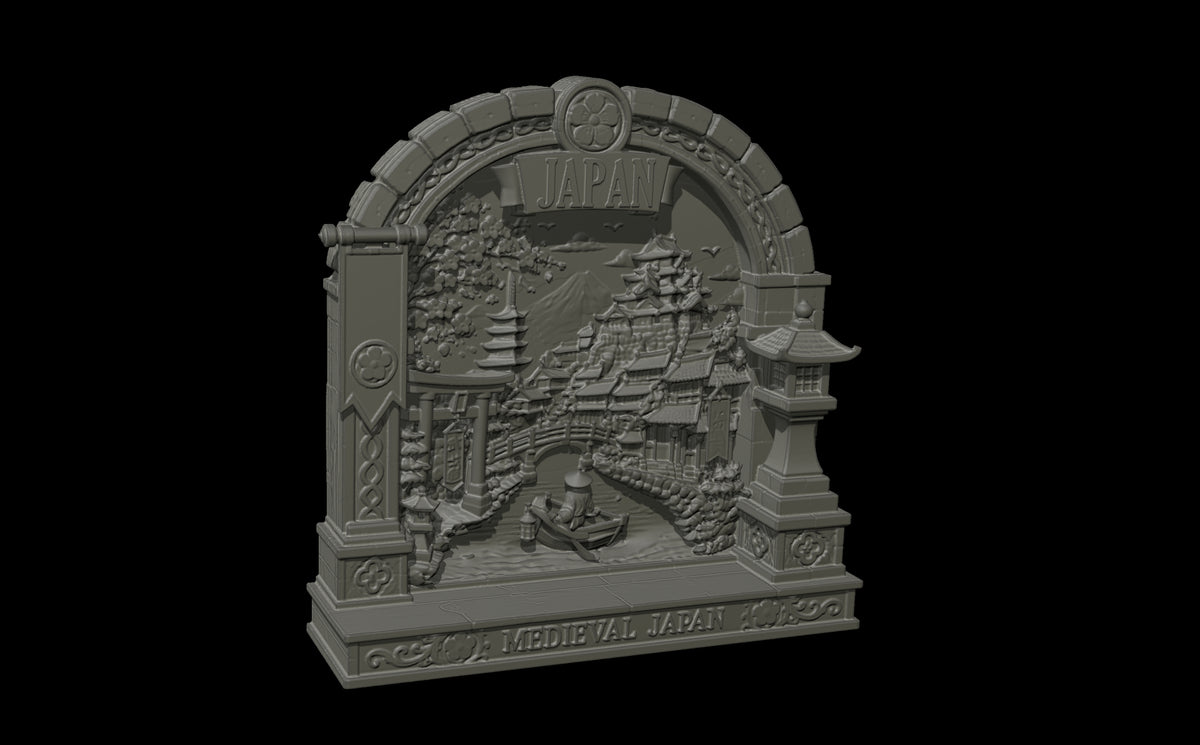 Medieval Japan Shelf Portal – Historical Japanese Castle Shelf Display