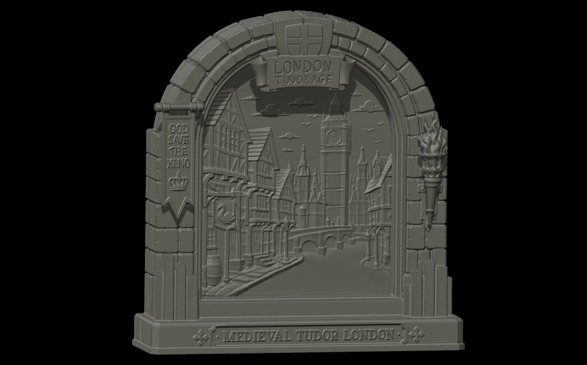 Tudor London Shelf Portal – Historical Medieval London Shelf Display