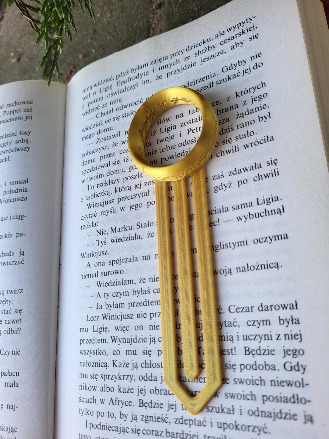 The One Ring Bookmark (Set of x2) - LOTR Inspired Bookmark | 3D Printed Tolkien Style Reader Gift