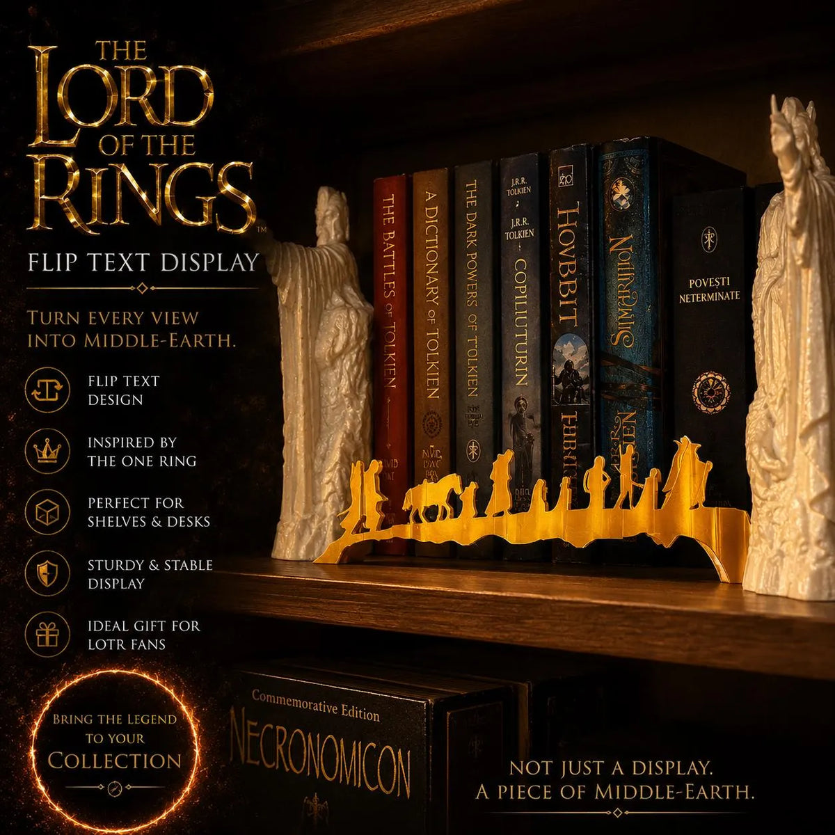 Lord Of The Rings Inspired FLIP TEXT Illusion (The Fellowship) - Multiple Colours & Sizes!