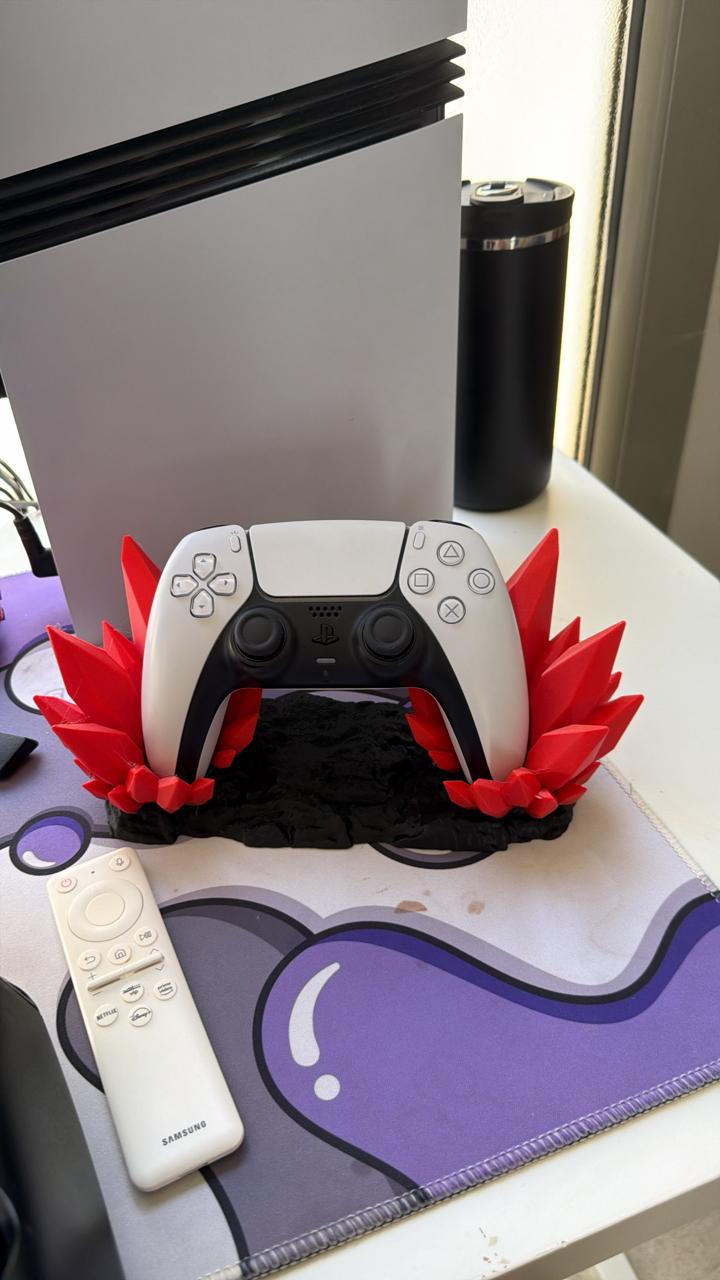 Crystal Gaming Controller Stand – PS5 & Xbox Controller Holder Dock | 3D Printed Desk Display (Multiple colours to choose from!)