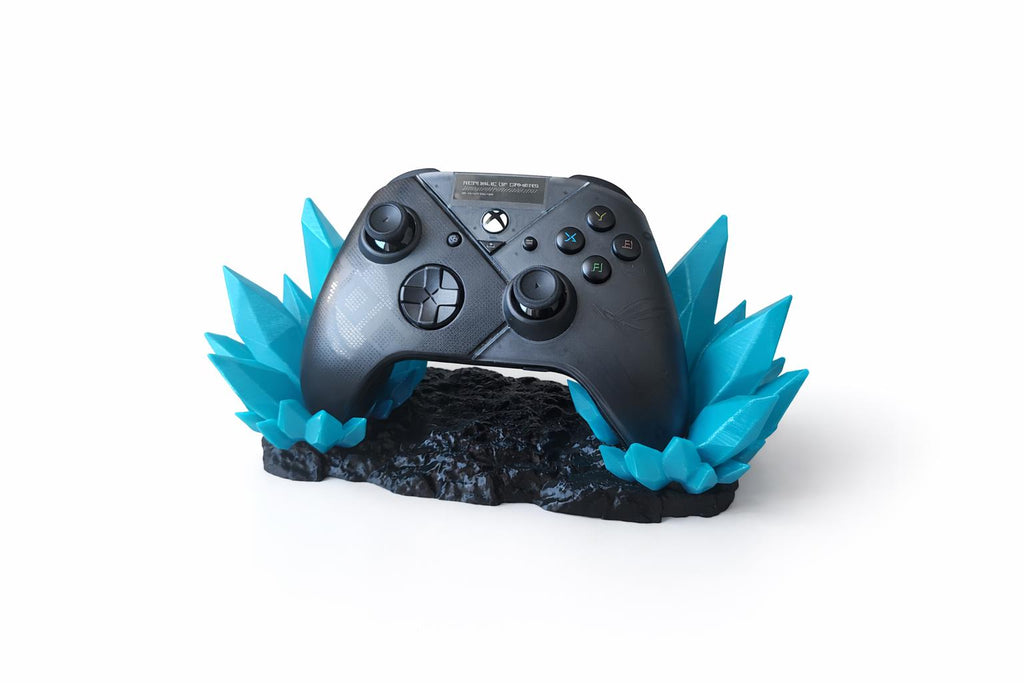 Crystal Gaming Controller Stand – PS5 & Xbox Controller Holder Dock | 3D Printed Desk Display (Multiple colours to choose from!)