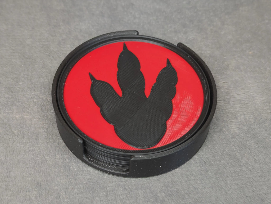 Jurassic Park Coaster Set & Holder - Set of 4 Dinosaur Coasters | Movie Gift