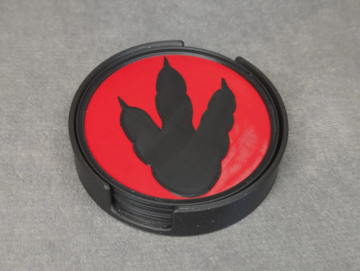 Jurassic Park Coaster Set & Holder - Set of 4 Dinosaur Coasters | Movie Gift