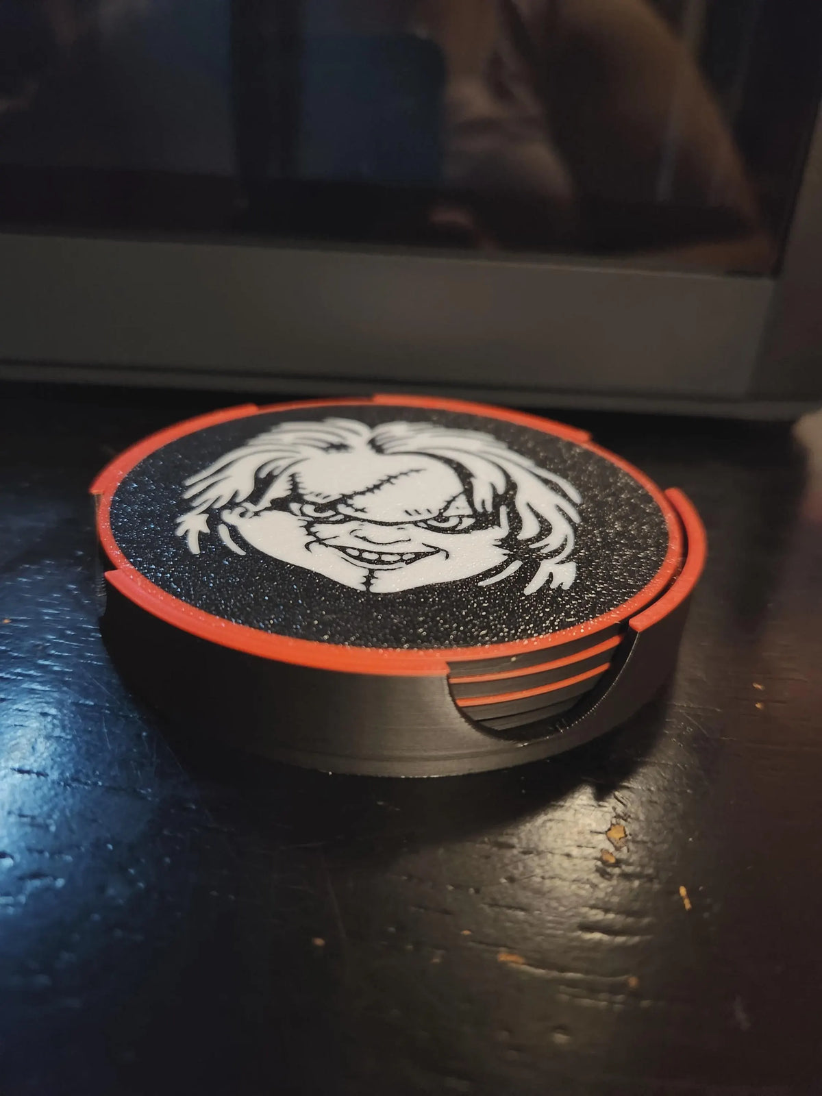 Horror Movie Coaster Set with Holder - Chucky, Ghostface, Michael Myers & Jason Coasters | Horror Gifts