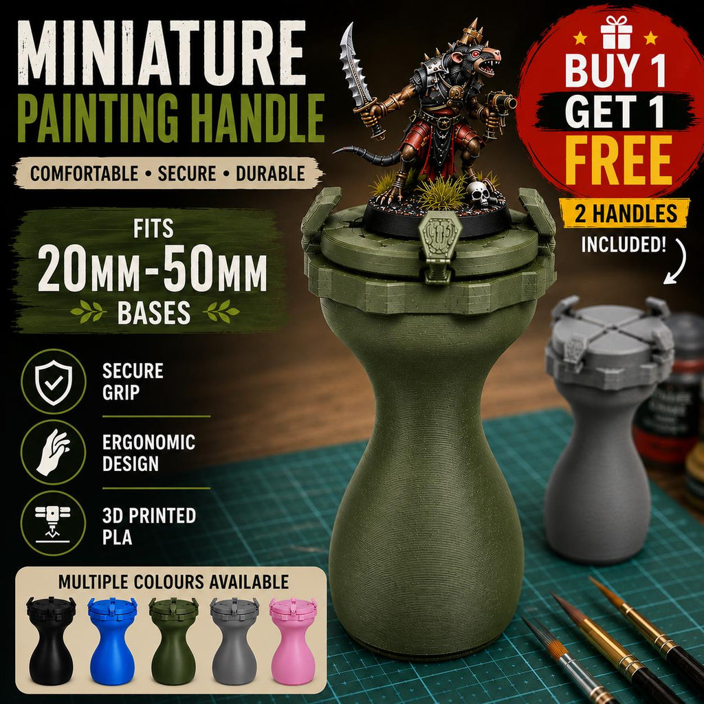 The Best Miniature Painting Handle - Set of 2 Adjustable 20 mm-50 mm Base Holders | Hobby Painting Grip | Wargaming & Tabletop Accessory