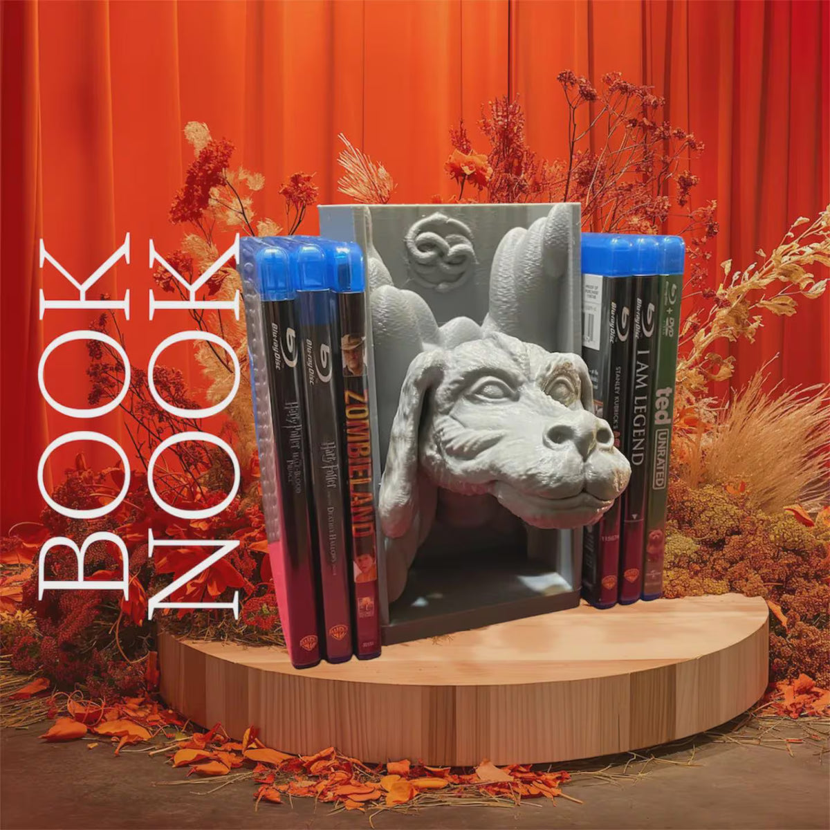 Luck Dragon Book Nook | 80s Fantasy Dragon Bookshelf Insert & Wall Display + FREE Bookmark