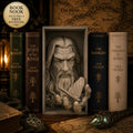 Gray Wizard Book Nook - Fantasy Bookshelf Insert & Wall Display + FREE Bookmark