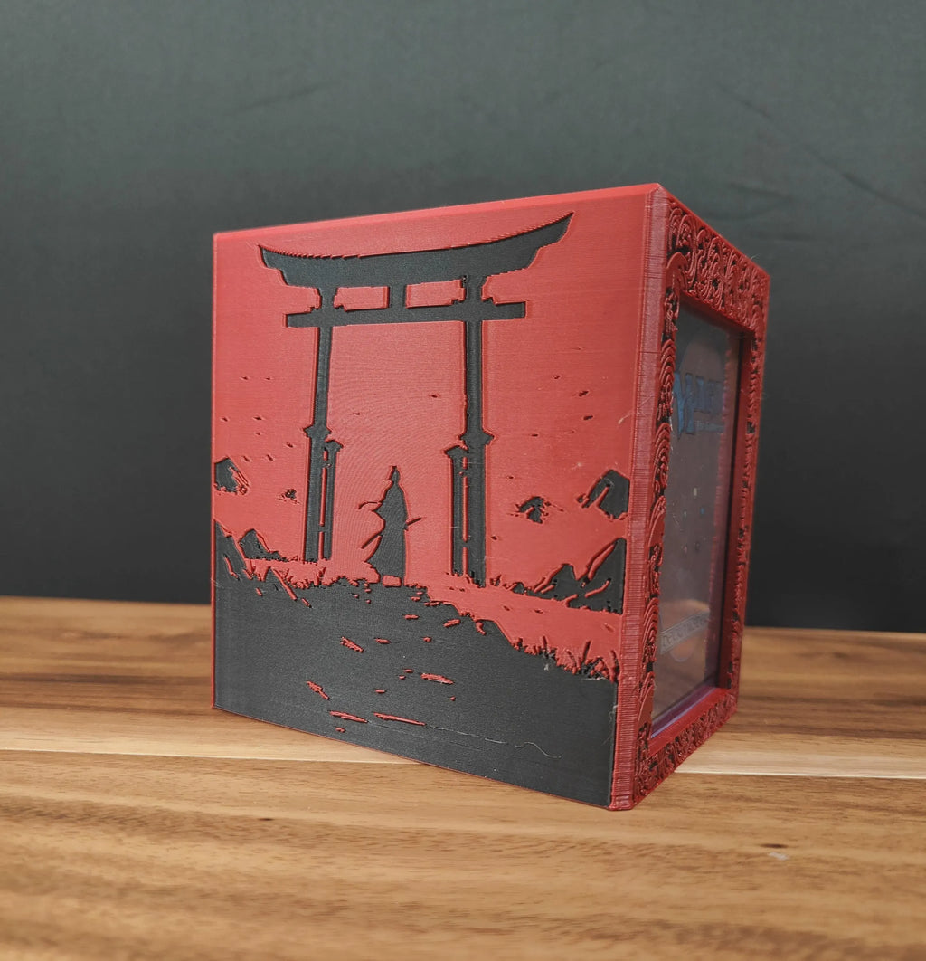 Samurai MTG Deck Box | 3D Printed Commander Deck Box | Holds 115 Double Sleeved Cards | Bushido Inspired Magic The Gathering Storage