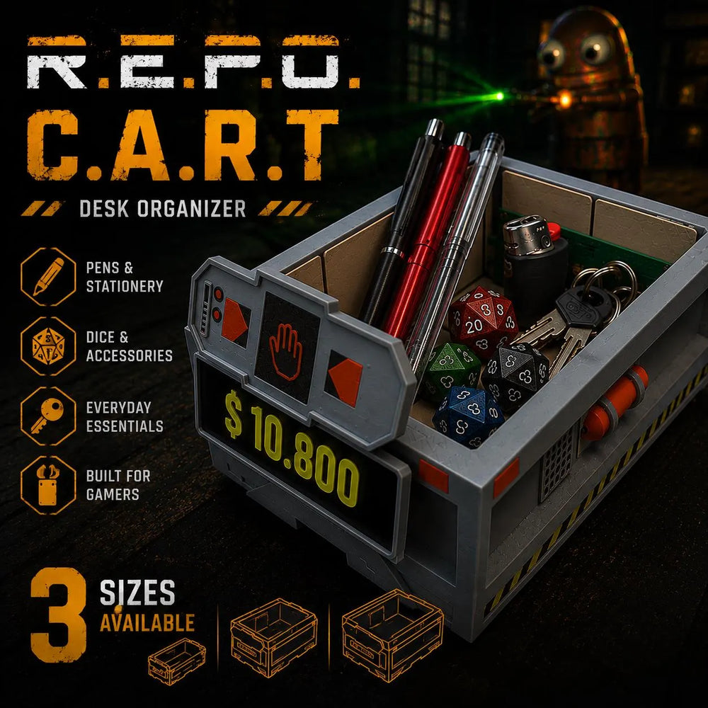 R.E.P.O. Cart Desk Organizer - C.A.R.T Gaming Desk Storage Tray | Pen, Dice & Phone Holder
