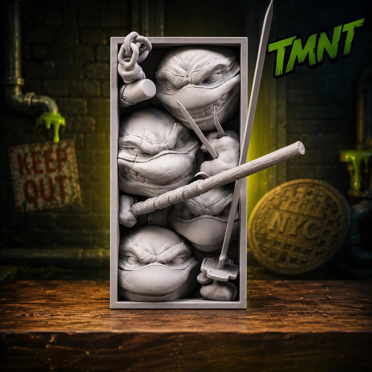 Turtle Book Nook - Sewer Hero Bookshelf Insert & Wall Display + FREE Bookmark