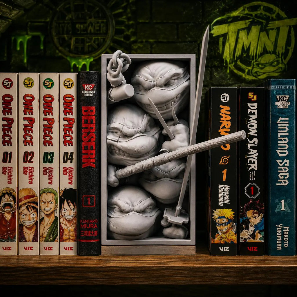 Turtle Book Nook - Sewer Hero Bookshelf Insert & Wall Display + FREE Bookmark