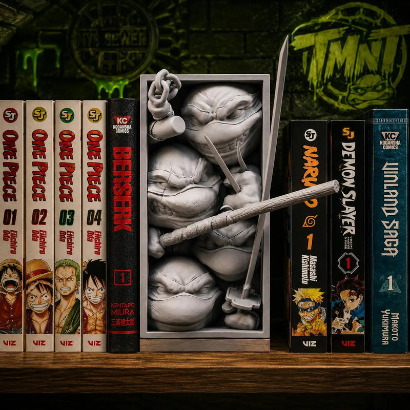 Turtle Book Nook - Sewer Hero Bookshelf Insert & Wall Display + FREE Bookmark