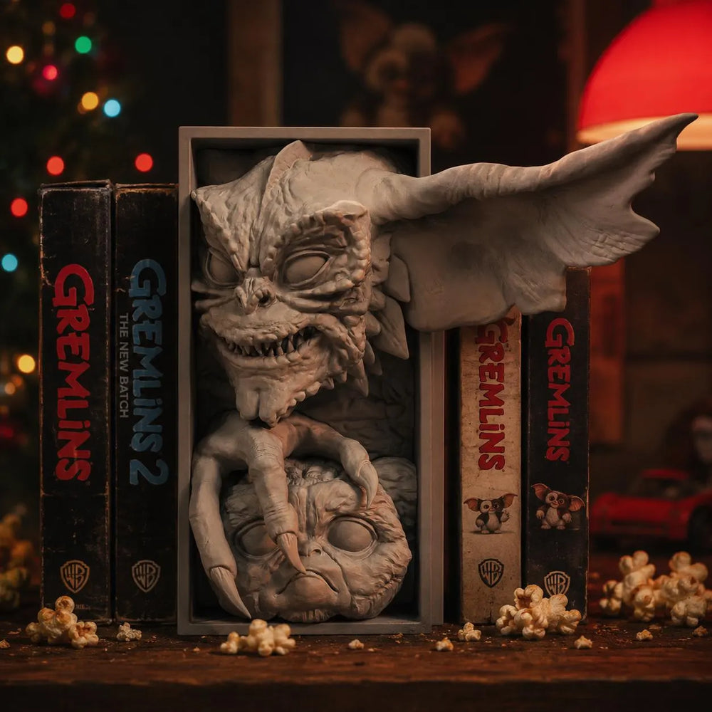 Mischievous Monster Book Nook - 80s Horror Bookshelf Insert & Wall Display + FREE Bookmark