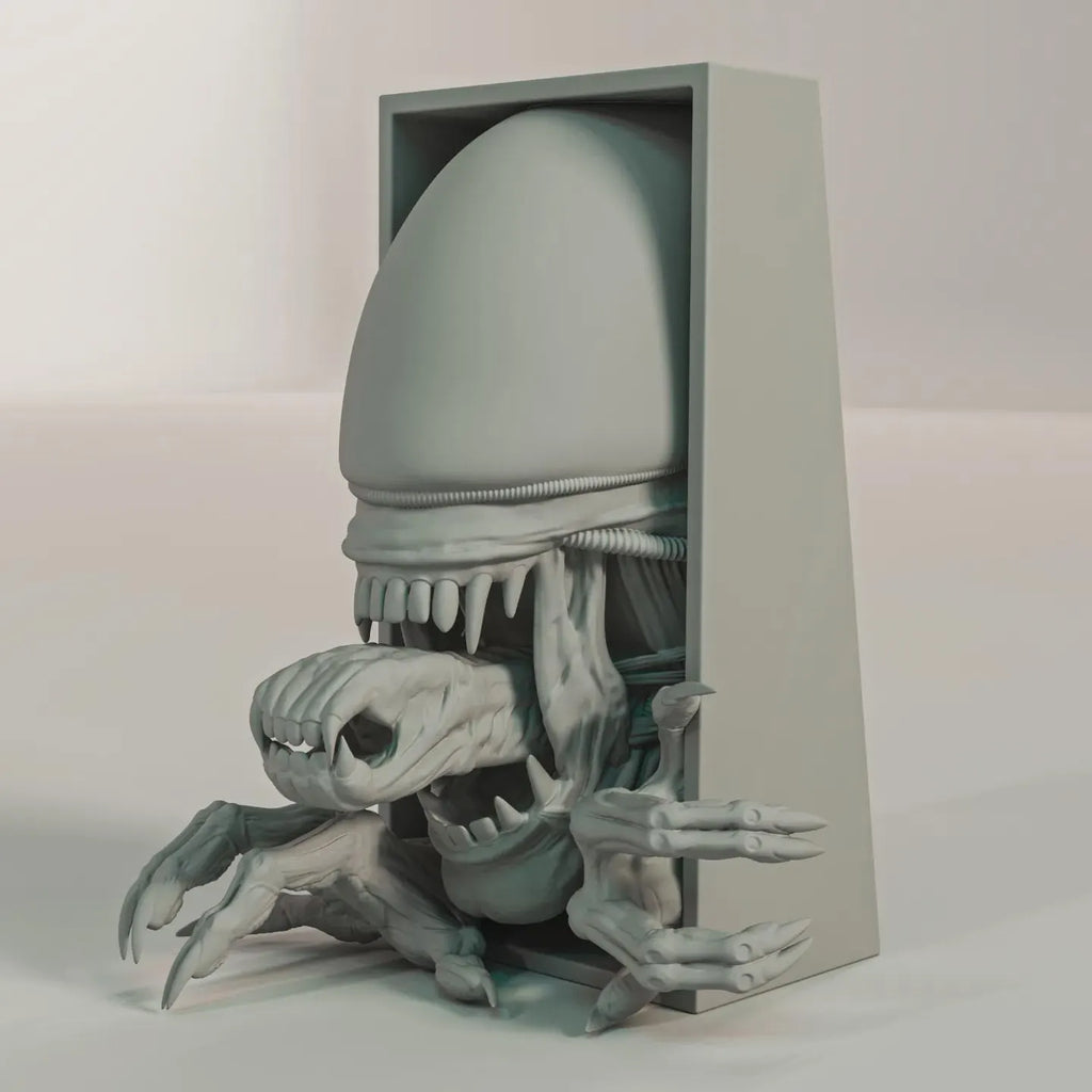 Alien Creature Book Nook - Sci-Fi Horror Bookshelf & Wall Display Insert + FREE Bookmark