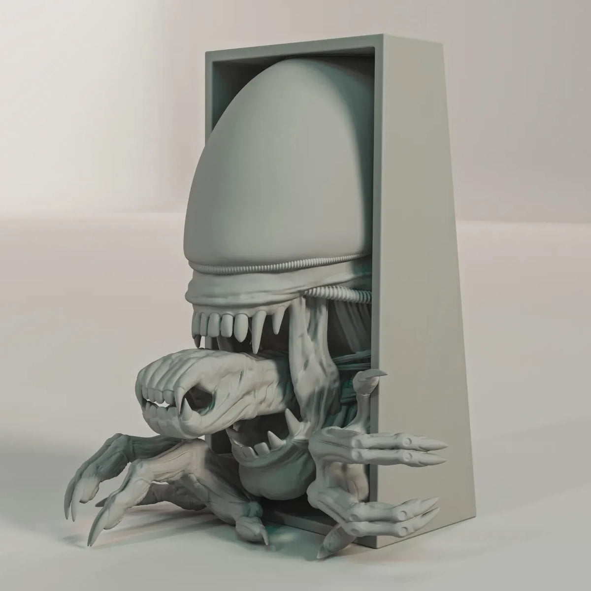 Alien Creature Book Nook - Sci-Fi Horror Bookshelf & Wall Display Insert + FREE Bookmark