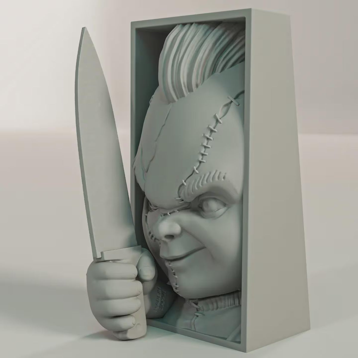 Cursed Slasher Doll Book Nook - Horror Bookshelf Insert & Wall Display + FREE Bookmark