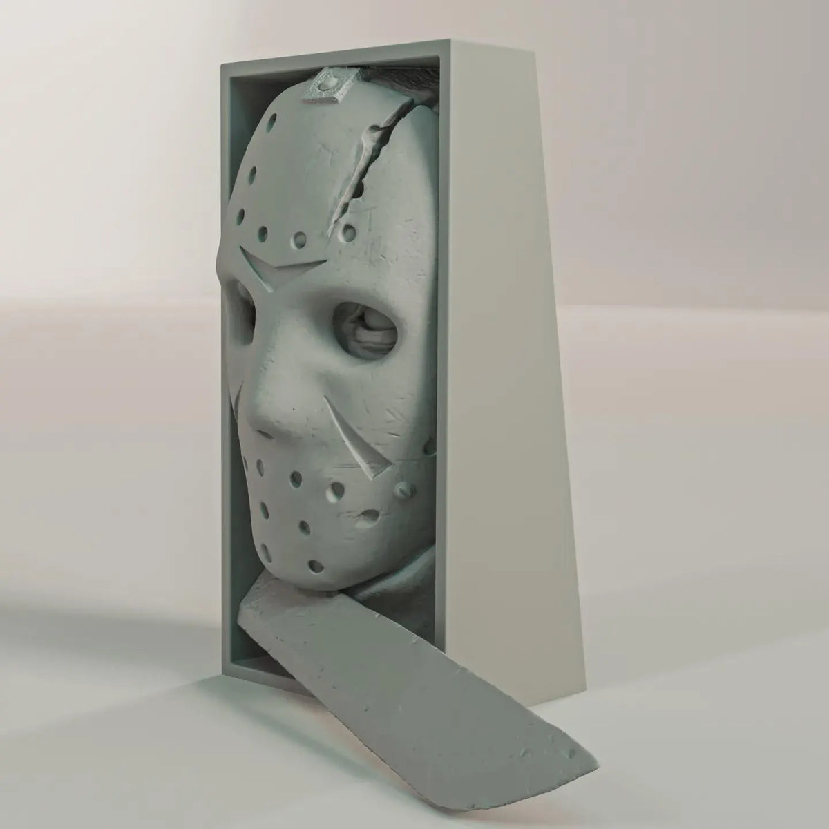 Hockey Masked Slasher Book Nook - 80s Horror Bookshelf & Wall Display Insert + FREE Bookmark