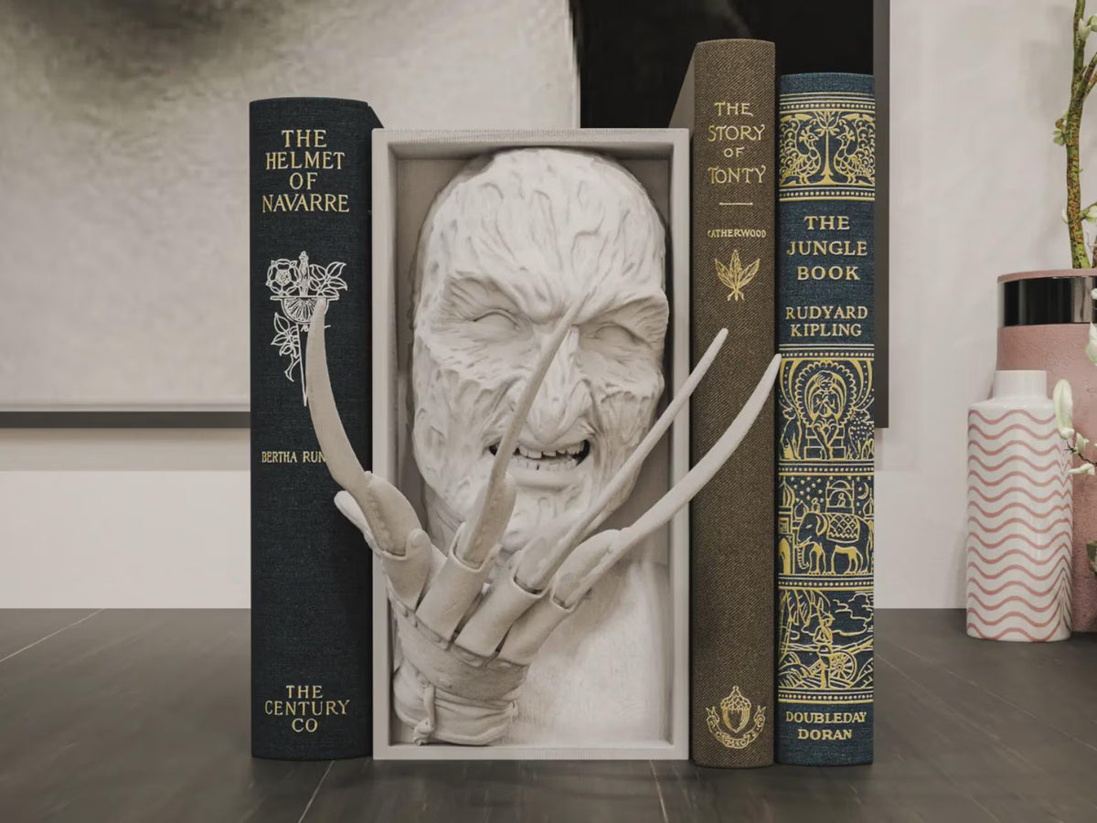 Nightmare Slasher Book Nook - 80s Horror Bookshelf Insert & Wall Display + FREE Bookmark
