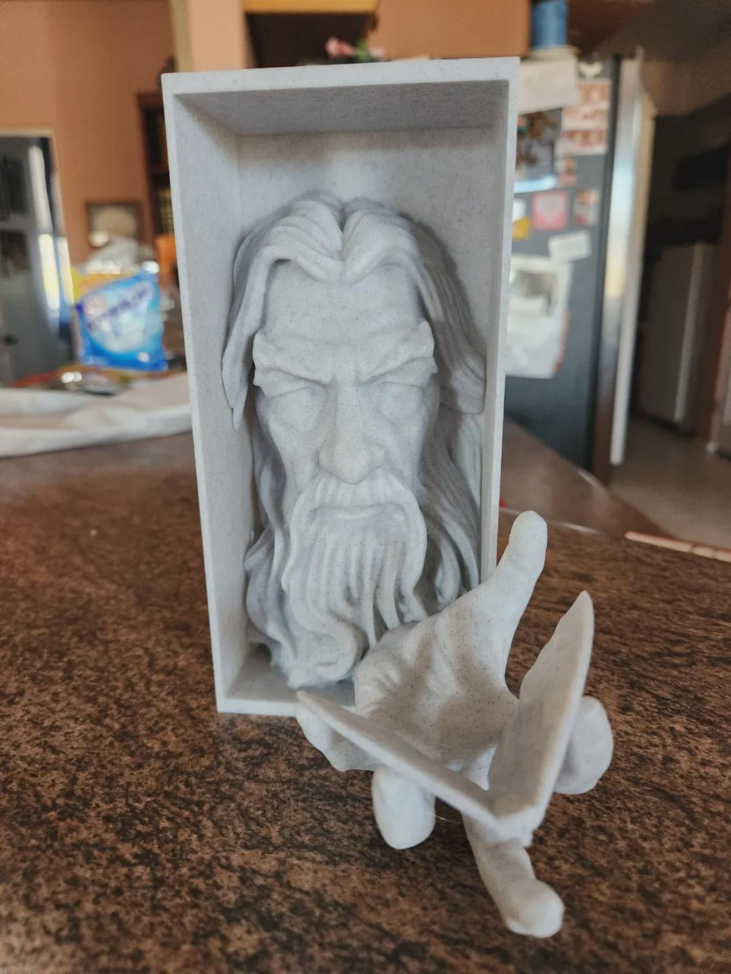 Gray Wizard Book Nook - Fantasy Bookshelf Insert & Wall Display + FREE Bookmark